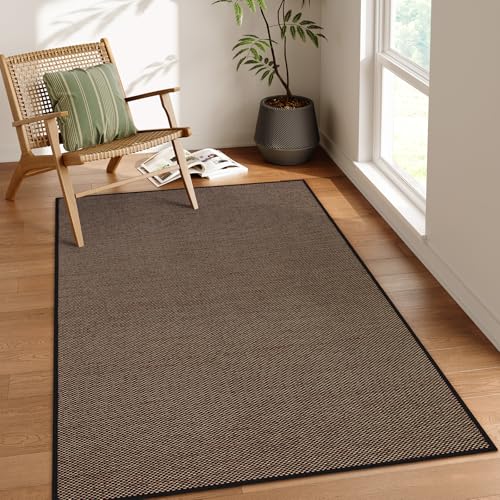 Lahome Farmhouse Entryway Rug, 3x5 Washable Area Rugs for Living Room Black