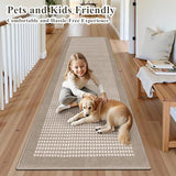 Runner Rug for Hallways 3'x14' Heavy-Duty Durable Entryway Floor Mat with Non Slip Rubber Backing Low-Pile High Traffic Carpet Machine Washable Accent Rugs for Kitchen, Living Room