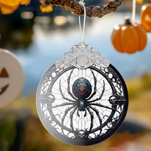 2026 Ornaments for Christmas Tree, Zmoicky Stained Glass Hanging Ornament, Christmas Ornaments Clearance, Gift Exchange Ornament, Bauble Present - Spider