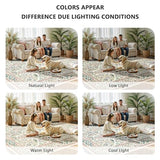 8x10 Area Rugs, Machine Washable Low Pile Floral Rugs for Living Room, Bedroom, Large Boho Area Rug with Non-Slip Backing for Dining Room(Pink Floral)