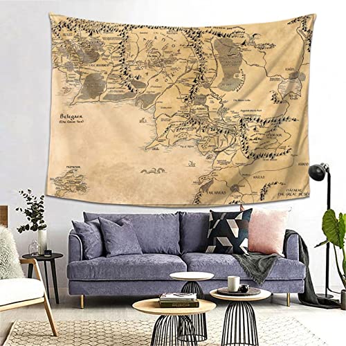 IMZEUSYEP Middle Retro Earth Map Tapestry Wall Hanging Decorative Wall Tapestries Wall Art Decoration Tapestries Home Decor For Dormitory Living Room 80x60 Inch