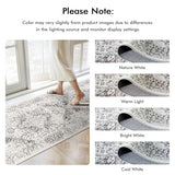 3x8 Washable Runner Rug: Vintage Medallion Kitchen Soft Rugs Gray