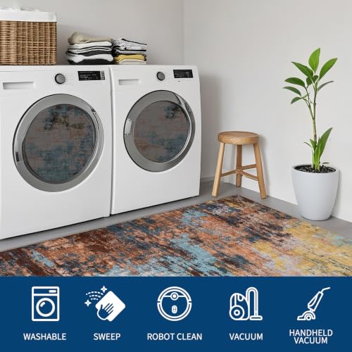 GarveeHome Modern Door Mat 2x3 Machine Washable Rug Yellow