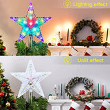 Christmas Tree Topper, FISHOPE 9.5" Tree Toppers Christmas Decorations Lighted Star, Multicolour Tree Topper Star with Lights 31 LED for Xmas Holiday Party Gift Décor (3AA Battery Powered)