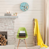 Britimes Round Wall Clock, Silent Non-Ticking Battery Operated Clock 10 Inch, Decor for Bathroom, Bedroom, Kitchen, Office or School Summer Beach Seashell