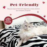 PU MEI Fuzzy Flannel Throw Blanket for Sofa, Couch, Bed, Black and White Zebra Print Blanket Animal - Lightweight Double Sided Cozy Super Soft Blankets, 50" x 60" inches