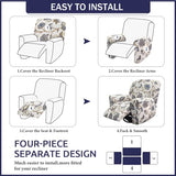 Iauddy Recliner Slipcover-Stretch Soft Slip Reclining Chair Slipcovers 4 -Pieces Furniture Protector for Recliner with Pocket Fitted Sofa Couch Cover Lazy Boy Chair Cover