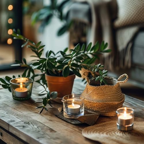 Unscented Tea Lights Candles 200 Pack,6 Hours Long Burning White Tea Candles Bulk,Non-Paraffin, Clean Burn, Smokeless, Palm Tealight Candles for Wedding,Centerpiece,Christmas Lights,Home Decor