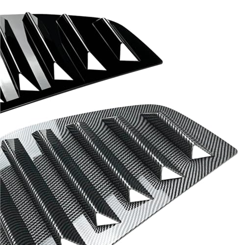 Compatible with VW Golf 5 MK5 Exterior Rear Side Window Louver Shutter Trim Carbon Fiber Look/Gloss Black Windshield(Glossy Black)