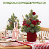 Small Christmas Tree, 12Inch Artificial Burgundy Velvet Ball Berry Mini Tabletop Christmas Decorations, for Home Party Thankgivings Xmas Indoor Decor.