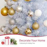 7FT White Pencil Christmas Tree, Artificial Christmas Tree w/Premium PVC Needles, Pine Tree w/Solid Metal Stand, Ideal for Home, Office, Shops, Holiday Decoration