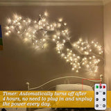 Willow Vine Lights with Remote for Wall: 7.5ft LED Enchanted Vines Lights DIY White Birch Tree Light for Room and Home Decor - Flexible Lighted Branches Light for Halloween & Christmas Decorations