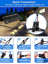 5W Retaining Wall Lights,7 inch LED Hardscape Lighting Low Voltage Landscape Paver Lights 12V 24V Step Lights Outdoor IP66 Waterproof 3000K Soft White Stair Deck Lighting (8 Pack+Connectors)