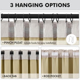 MIULEE 100% Blackout Linen Curtains for Bedroom, Ivory Solid Luxury Decor Thermal Insulation Room Darkening Drapes for Living Room Back Tab Rod Pocket 42 x 84 Inches, 2 Panels