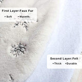 Dremisland Christmas Tree Skirt, 48 inches Large White&Silver Luxury Faux Fur Tree Skirt with Snowflakes Super Soft Thick Plush Tree Skirt for Xmas Tree Decoration (Silver, 48inch/122cm)