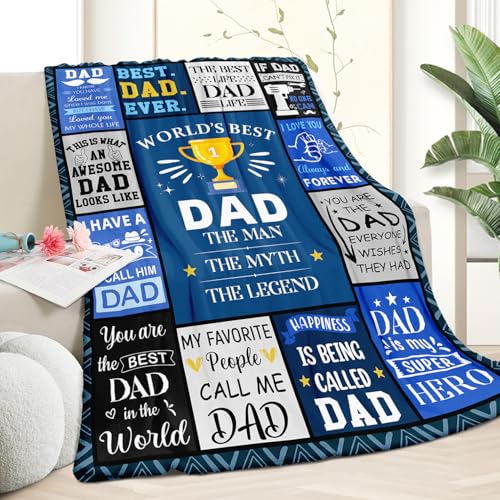 Dads Fathers Day Birthday Gifts Ideas - Dads Gifts from Daughter Son - Christmas Valentines Day Birthday Presents for Dad - Presents for Father Who Wants Nothing - Best Dad Ever Blanket 50"x60"