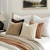 MIULEE Faux Fur Plush Decorative Throw Pillow Covers 18x18, Brown