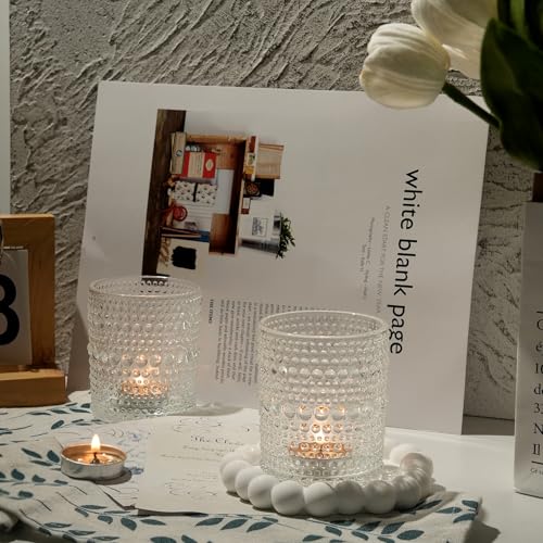 12 Pack Votive Candle Holder, 2.7x3.5 Inch Clear Mini Hurricane Holders