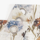 MYSKY HOME Floral Linen Curtains 84 inch Length 2 Panels Set Summer Flower Patterned Semi Sheer Light Filtering Privacy Farmhouse Grommet Drapes for Living/Dining Room, Yellow, W52 x L84, Pack-2
