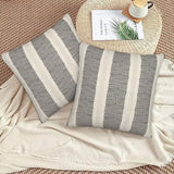 Black Polka Dot Pillow Covers 18 x 18 Inch Set of 2 Boho Striped Decorative Outdoor Throw Pillow Covers Linen Modern Geometry Cushion Cases for Home Sofa Couch Livingroom Decor