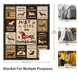 Dachshund Gifts for Women Blanket 60"X50", Weiner Dog Gifts for Women, Christmas Birthday Dachshund Lovers Gift, Weiner Decor Throw