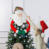 D-FantiX Santa Tree Topper, Large Christmas Tree Topper Santa Hugger Xmas Christmas Tree Decorations Party Home Decor