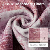 5x7 Pink Washable Area Rug Non-Slip Faux Wool Abstract Rug