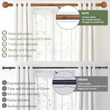 2 Pack Wood Curtain Rods for Windows 28 to 48 Inch,1 Inch Wood Grain Ball Adjustable Curtain Rod,Boho Heavy Duty Curtain Rods,Farmhouse Rustic Window Curtains Rods,Brown Drapery Rods Set 18-45"