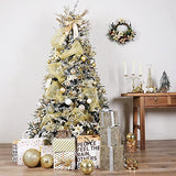 87ct Christmas Ball Ornaments Set Shatterproof Seasonal Hanging Decorations with Reusable Hand-held Gift Package for Xmas Tree Holiday Party and Home Decor, Gold