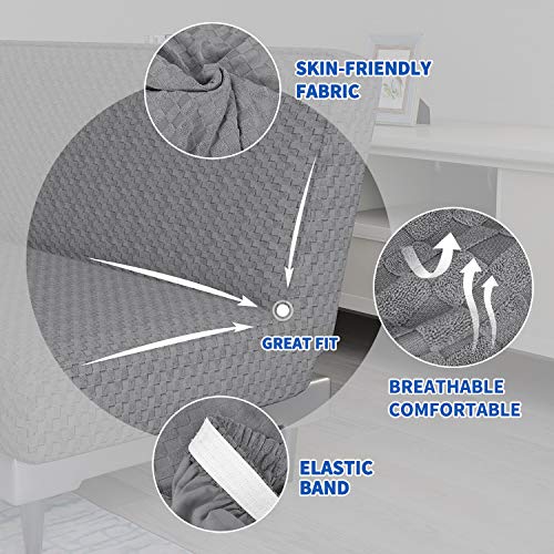 MAXIJIN Jacquard Futon Cover Stretch Armless Futon Sofa Cover Soft Futon Slipcover with Elastic Bottom Thick Sofa Bed Furniture Protector Covers, Machine Washable (Light Gray)