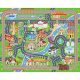 Car Rug Play Mat for Kids Toy Cars, Road Traffic Playmat for Kid Bedroom, Non-Slip Machine Washable Town City Race Track Carpet for Learn and Have Fun 3'x4'/ 36"x48"