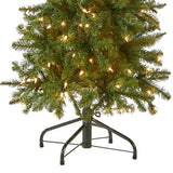 National Tree Company 4.5 ft Pre-Lit Kingswood Fir Slim Artificial Christmas Tree, 150 Clear Lights, 330 Tips, Includes Stand, Green