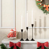 NLBTW Black Candlestick Holders, Metal Taper Candle Holder, Set of 3