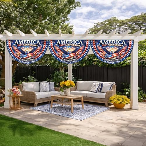 Personalized 250 Years of Freedom Flag, Custom 250 Year American Anniversary Banner with Family Name, 250th American Anniversary Decorations, Patriotic Banner Gifts for Family, Friend A05