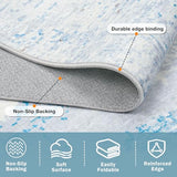 8x10 Washable Area Rug for Living Room Bedroom: Non-Slip Modern Light Blue