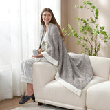Snuggle Sac Grey Throw Blankets for Couch, Super Soft Warm Blankets Cozy Knit Fuzzy Plush Lightweight Throws for Sofa, Bed,Living Room, Dark Grey, 50x60 inches