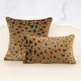 Alerfa Green Brown Floral Throw Pillow Cover 12 x 20 Inch Cut Velvet Rectange Luxury Decorative Lumbar Pillow Cover for Couch Living Room Bedroom