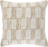 Livabliss x Galey Alix Katalina Indoor/Outdoor Accent Pillow Cover with Poly Insert, 20" L x 20" W, Beige/Checkered