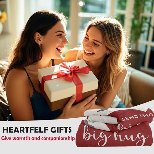 Get Well Gifts for Women, Hug Blanket 60"X50", Thinking of You/Relaxation Gift for Women, After Surgery/Feel Better Gifts, Inspirational/Memorial/Birthday Gift for Woman Mom Wife Girlfriend