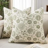 Botanical Throw Pillow Covers Set of 2, 16x16 Inch Moss