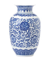 Blue Vase, Chinoiserie Vase, Ginger Jar Vase for Home Decor, Blue and White Porcelain Decor,9 "H