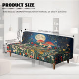 Mushroom Starry Night Futon Covers, Armless Sofa Covers, Stretch Sofa Bed Cover, Washable Futon Slipcover Furniture Protector for Kids, Pets, Dog and Cat