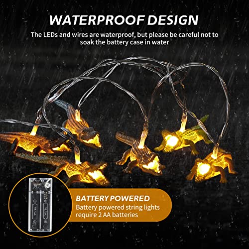 Crocodile String Lights 10LED 6.8FT Novelty Light Battery Operated with Kids Gift Indoor String Lights Home Bedroom Party Birthday Decoration Easter (Warm White)