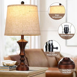 ROTTOGOON Retro Table Lamps Set of 2 Nightstand Lamp for Bedroom Vintage Rustic Table Lamps for Living Room Traditional Nightstand Bedside Lamps Bulb NOT Included