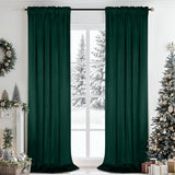 SimpleHome Dark Green Velvet Curtains 96 Inches for Living Room,Rod Pocket Luxury Blackout Velvet Curtains Thermal Insulated 2 Panels Room Darkening Drapes,W40 x L96