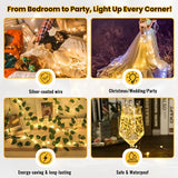 ZSJWL 30 Pack Fairy Lights Battery Operated Warm White,7Ft 20LED Mini String Light, Waterproof Twinkle Light Silver Copper Wire Lights for Wedding Party Bedroom Christmas Table Decoration
