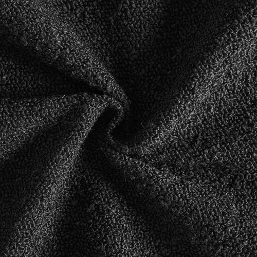 MIULEE Textured Boucle Lumbar Pillow Cover for Bed 12x20 Black