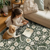 4x4 Washable Soft Square Rug: Living Room Area Rugs for Kitchen Bedroom Bathroom Non-Slip Water Resistant Entryway Mat Low Pile Ultra Thin Small Carpet for High-Traffic Areas Home Decor
