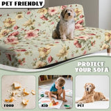 Retro Flower Armless Futon Cover Navajo Southwestern Ethnic Stretch Armless Sofa Slipcover with Elastic Bottom Washable Couch Covers for Sofa Decor