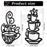 Jetec 2 Pieces Coffee Wall Decor Black Cup Silhouette Kitchen Wall Art Decor Coffee Bar Accessories
